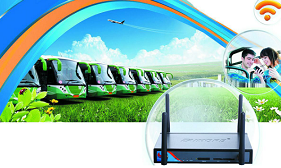 Vehicle wireless router realizes internal and external monitoring of buses